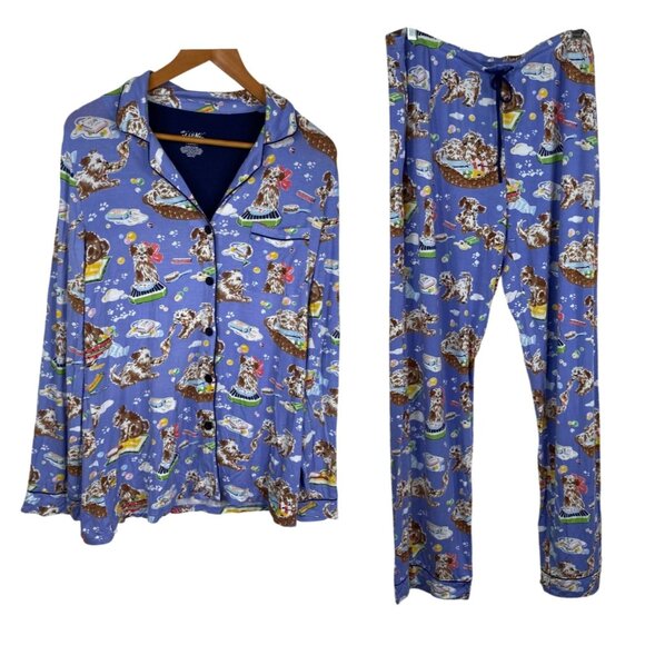 Nick & Nora Other - Nick & Nora 2 pc Pajamas Women's Puppy Dogs Bath Time Bubbles Modal Blend Size L